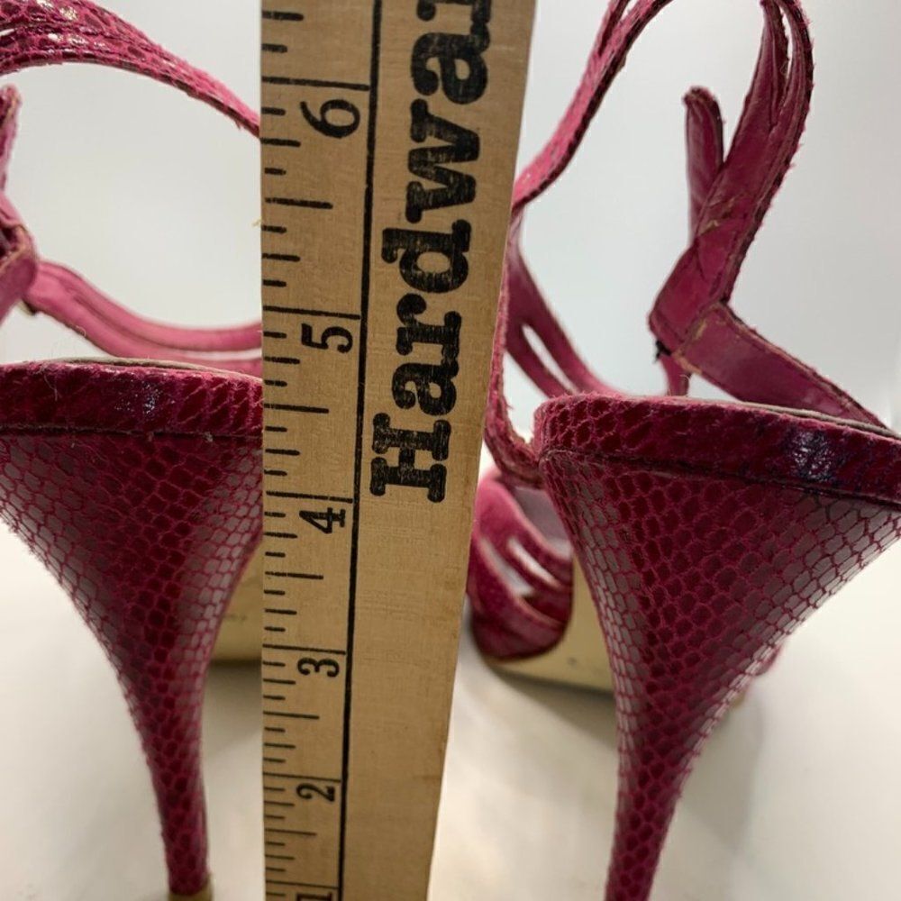 White House Black Market Pink Snakeskin Slingback 4.5 Heel - Picture 5 of 6